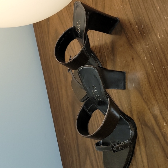 GUCCI heels sandals size 8 bronze stunning and fun - Picture 6 of 12